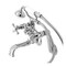 Kingston Brass KS229C Tub Wall Mount Clawfoot Tub Faucet with Hand Shower, Polished Chrome KS229C - alternate 1